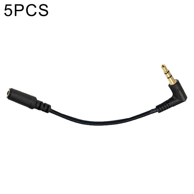 Cavo adattatore per microfono per fotocamera PC audio maschio-femmina da 3,5 mm a gomito da 5 pezzi da 13 cm, Elbow 3.5mm
