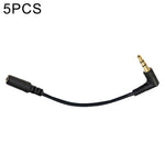 Cavo adattatore per microfono per fotocamera PC audio maschio-femmina da 3,5 mm a gomito da 5 pezzi da 13 cm, Elbow 3.5mm