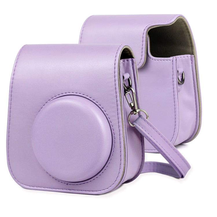 Custodia in pelle per fotocamera a corpo intero con tracolla per FUJIFILM Instax mini 11, Purple