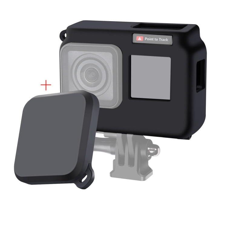 Per Insta360 One R 4K con cornice Custodia protettiva in silicone antiurto con copriobiettivo, 4K Case + Lens Cap