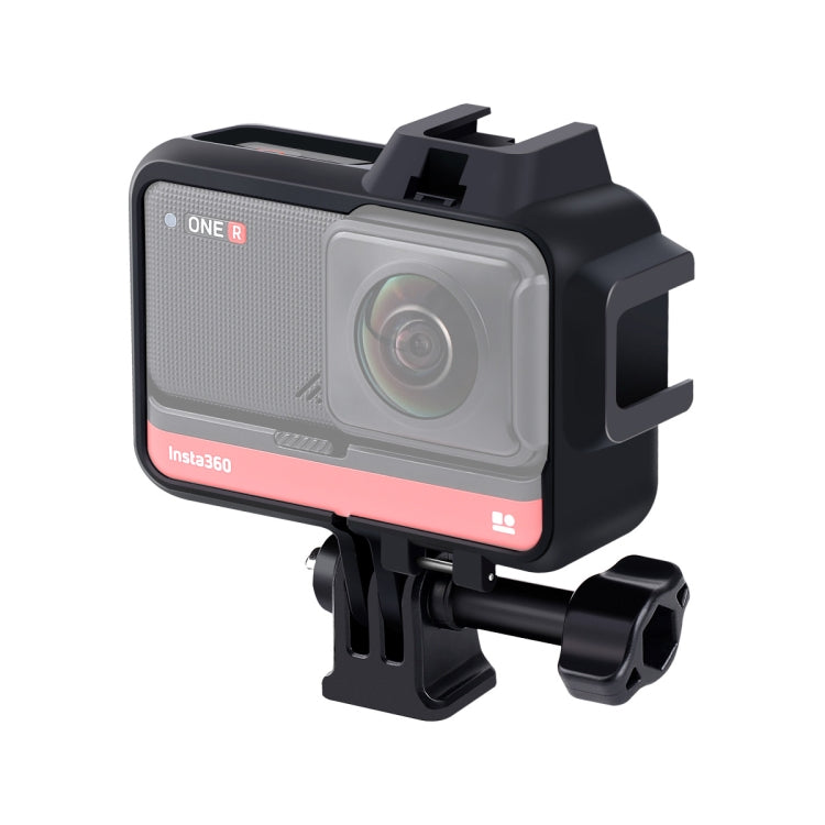 Gabbia protettiva per montaggio su telaio in plastica con adattatore per base per treppiede e vite lunga e base per slitta fredda per Insta360 One R, Cold Shoe Frame