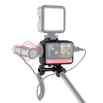 Gabbia protettiva per montaggio su telaio in plastica con adattatore per base per treppiede e vite lunga e base per slitta fredda per Insta360 One R, Cold Shoe Frame