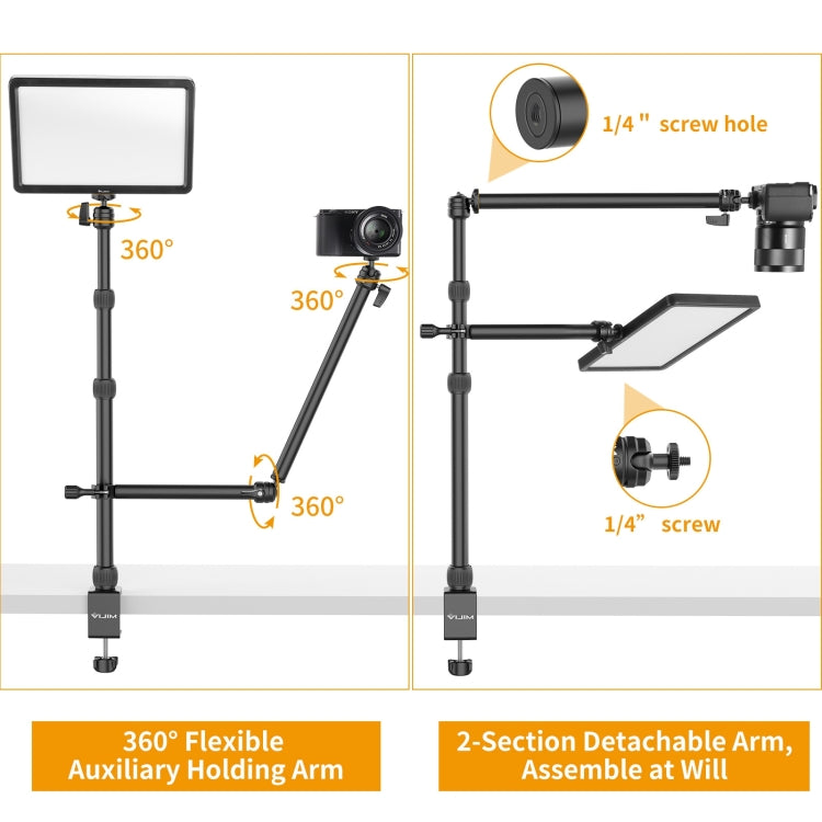 Ulanzi VIJIM LS11 Desk Light Stand Kit with C-Clamp, Extension Arm Holder, VIJIM LS11