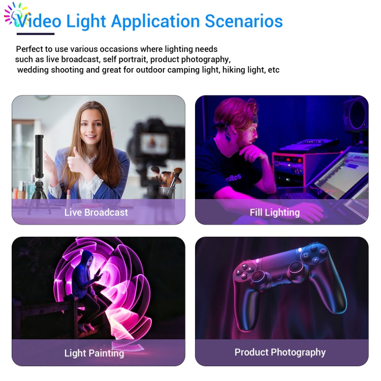 LUXCeO P100 RGB Photo Video Light Stick Luce di riempimento portatile con telecomando, P100