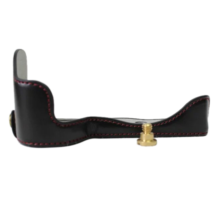 Base mezza custodia per fotocamera in pelle PU con filettatura da 1/4 di pollice per Sony ILCE-A6500 / A6500, For Sony ILCE-A6500 / A6500