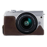 Base mezza custodia per fotocamera in pelle PU con filo da 1/4 di pollice per Canon EOS M100, For Canon EOS M100