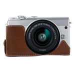 Base mezza custodia per fotocamera in pelle PU con filo da 1/4 di pollice per Canon EOS M100, For Canon EOS M100