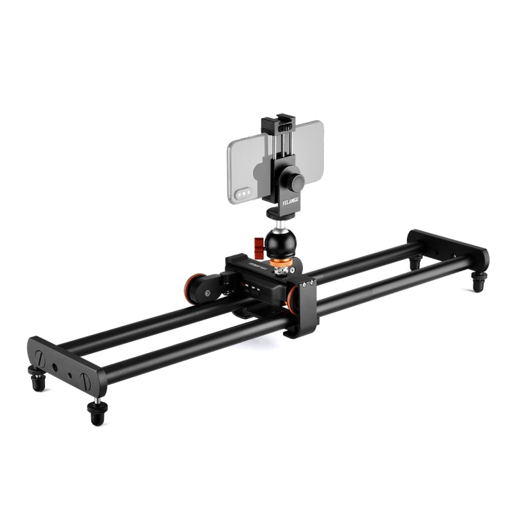 YELANGU L60E Binario di scorrimento da 60 cm + Carrello video a 3 ruote L4 con morsetto per telefono e testa a sfera, L60E+L4X+PC03+T1