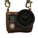 Per GoPro HERO4 Litchi Texture Custodia protettiva in vera pelle con tracolla, Litchi Texture (Brown), Litchi Texture (Black)