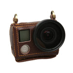 Per GoPro HERO4 Litchi Texture Custodia protettiva in vera pelle con tracolla, Litchi Texture (Brown), Litchi Texture (Black)