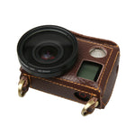 Per GoPro HERO4 Litchi Texture Custodia protettiva in vera pelle con tracolla, Litchi Texture (Brown), Litchi Texture (Black)