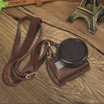 Per GoPro HERO4 Litchi Texture Custodia protettiva in vera pelle con tracolla, Litchi Texture (Brown), Litchi Texture (Black)
