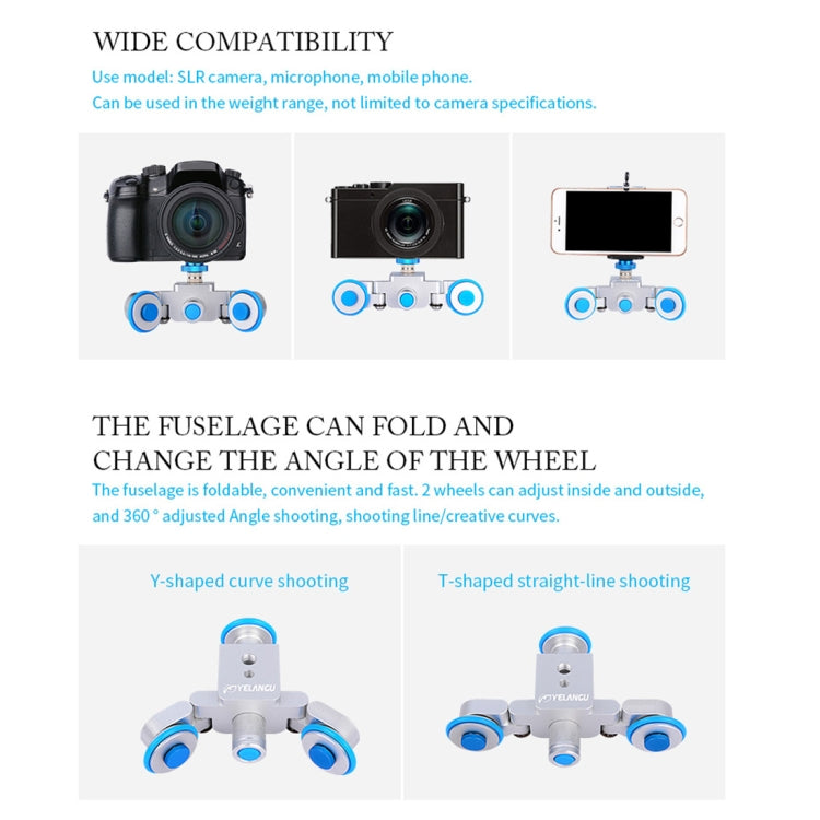 YELANGU L3 Ruote per fotocamera Autodolly Electric Track Slider Car, Carico: 6 kg, Autodolly L3