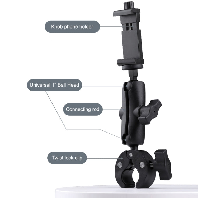 Supporto per manubrio per bici da moto con rotazione regolabile a 360 gradi con morsetto per telefono, Standard Version with Phone Clamp