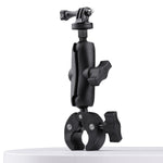 Supporto per manubrio per motocicletta con action camera regolabile con rotazione a 360° versione estesa, Extended Version