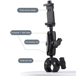 Supporto per manubrio per motocicletta con action camera regolabile con rotazione a 360° versione estesa, Extended Version