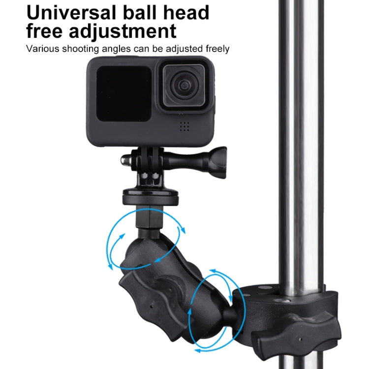 Supporto per manubrio per motocicletta con action camera regolabile con rotazione a 360° versione estesa, Extended Version