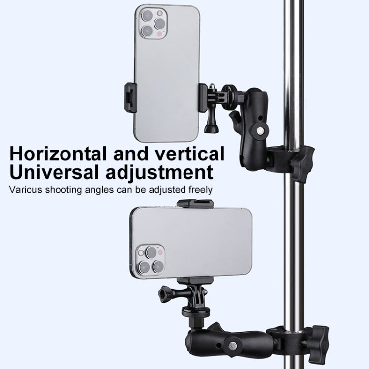 Supporto per manubrio per motocicletta con action camera regolabile con rotazione a 360° versione estesa, Extended Version