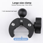 Supporto per manubrio per bici da moto con rotazione regolabile a 360° versione estesa con morsetto per telefono, Extended Version with Phone Clamp