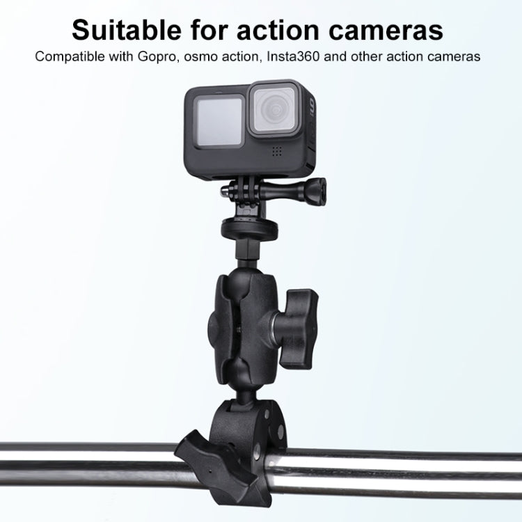 Supporto per manubrio per bici da moto con rotazione regolabile a 360° versione estesa con morsetto per telefono, Extended Version with Phone Clamp