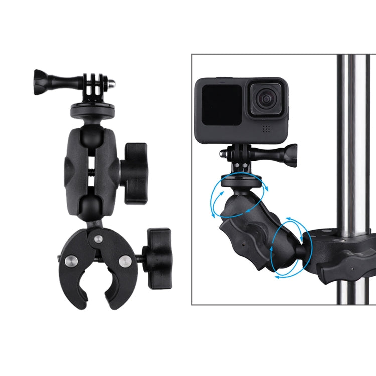 Supporto base per pinza con morsetto per action camera regolabile con rotazione a 360°, Plier Base Holder