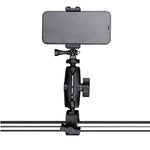 Supporto base per pinza con morsetto regolabile con rotazione a 360° versione estesa con morsetto per telefono, Extended Version Plier Base Holder + Phone Clamp