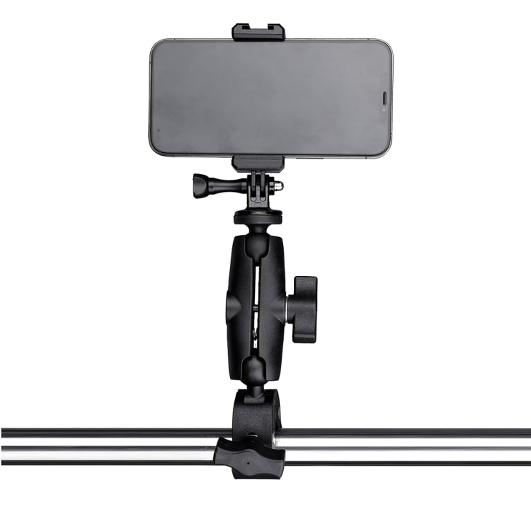 Supporto base per pinza con morsetto regolabile con rotazione a 360° versione estesa con morsetto per telefono, Extended Version Plier Base Holder + Phone Clamp