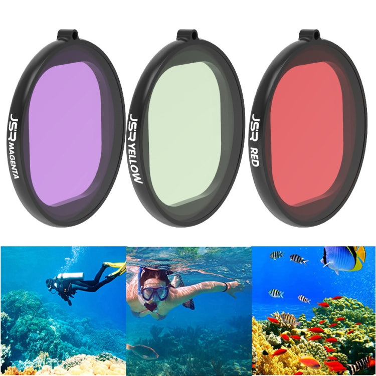 JSR Custodia rotonda Immersione 3 in 1 Filtro lente rosso + giallo + viola per GoPro HERO8 Black, 3 in 1 Color Filter