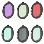 JSR Custodia rotonda Immersione 6 in 1 UV + CPL + 16X Macro + Filtro lente rosso + giallo + viola per GoPro HERO8 Nero, 6 in 1 Lens