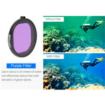 JSR Custodia rotonda Immersione 6 in 1 UV + CPL + 16X Macro + Filtro lente rosso + giallo + viola per GoPro HERO8 Nero, 6 in 1 Lens