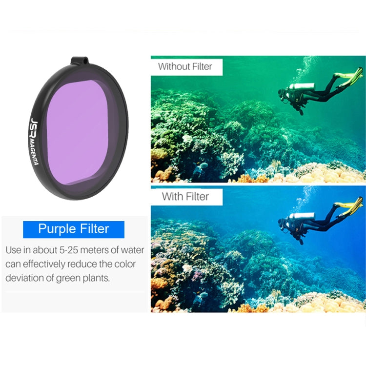 JSR Custodia rotonda Immersione 6 in 1 UV + CPL + 16X Macro + Filtro lente rosso + giallo + viola per GoPro HERO8 Nero, 6 in 1 Lens
