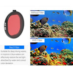 JSR Custodia rotonda Immersione 6 in 1 UV + CPL + 16X Macro + Filtro lente rosso + giallo + viola per GoPro HERO8 Nero, 6 in 1 Lens