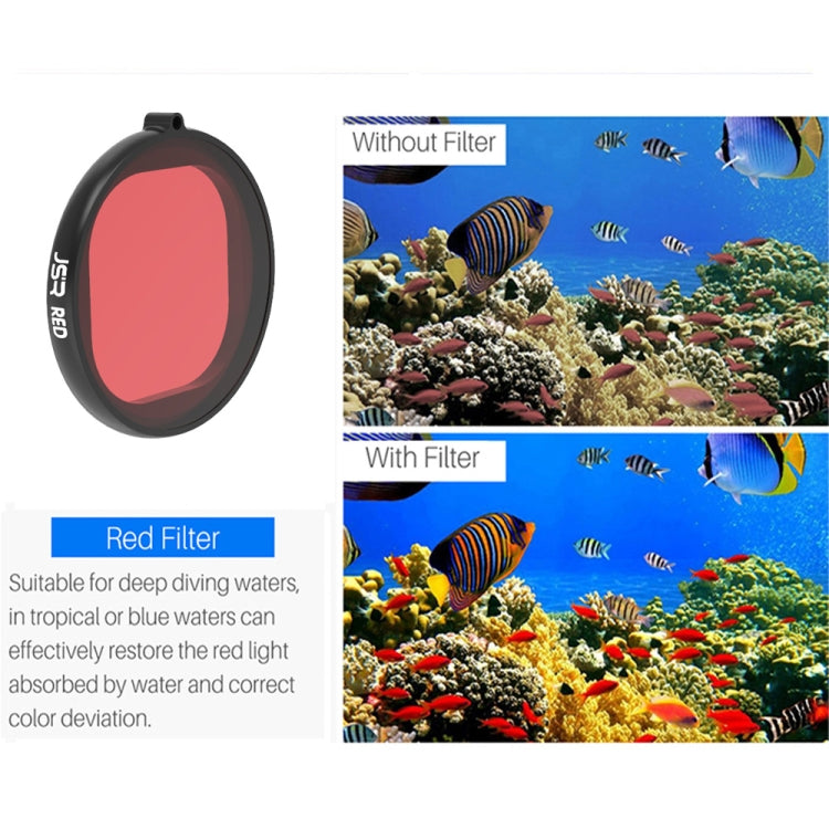JSR Custodia rotonda Immersione 6 in 1 UV + CPL + 16X Macro + Filtro lente rosso + giallo + viola per GoPro HERO8 Nero, 6 in 1 Lens