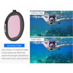 JSR Custodia rotonda Immersione 6 in 1 UV + CPL + 16X Macro + Filtro lente rosso + giallo + viola per GoPro HERO8 Nero, 6 in 1 Lens