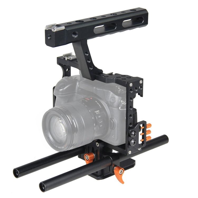 YELANGU YLG0904A Maniglia stabilizzatore gabbia videocamera per Panasonic Lumix DMC-GH4 / Sony