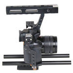 YELANGU YLG0904A Maniglia stabilizzatore gabbia videocamera per Panasonic Lumix DMC-GH4 / Sony
