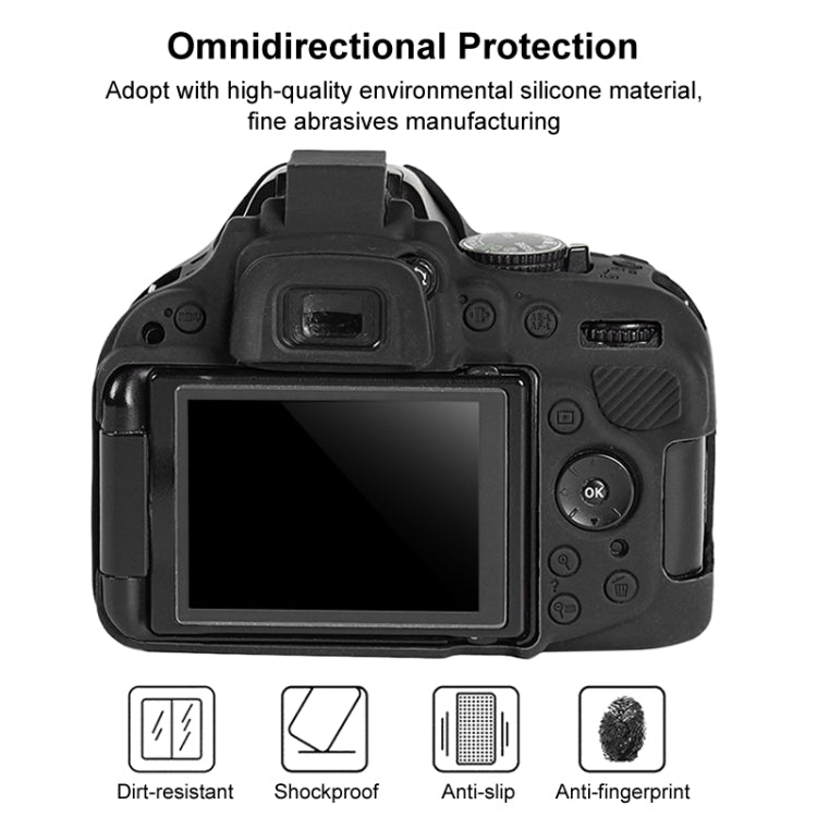 Custodia protettiva in morbido silicone per Nikon D5200, For Nikon D5200