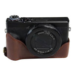 Base mezza custodia per fotocamera in pelle PU con filo da 1/4 di pollice per Canon G7 X Mark III / G7 X3, For Canon G7 X Mark III / G7 X3, For Canon G7 X Mark III