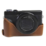 Base mezza custodia per fotocamera in pelle PU con filo da 1/4 di pollice per Canon G7 X Mark III / G7 X3, For Canon G7 X Mark III / G7 X3, For Canon G7 X Mark III