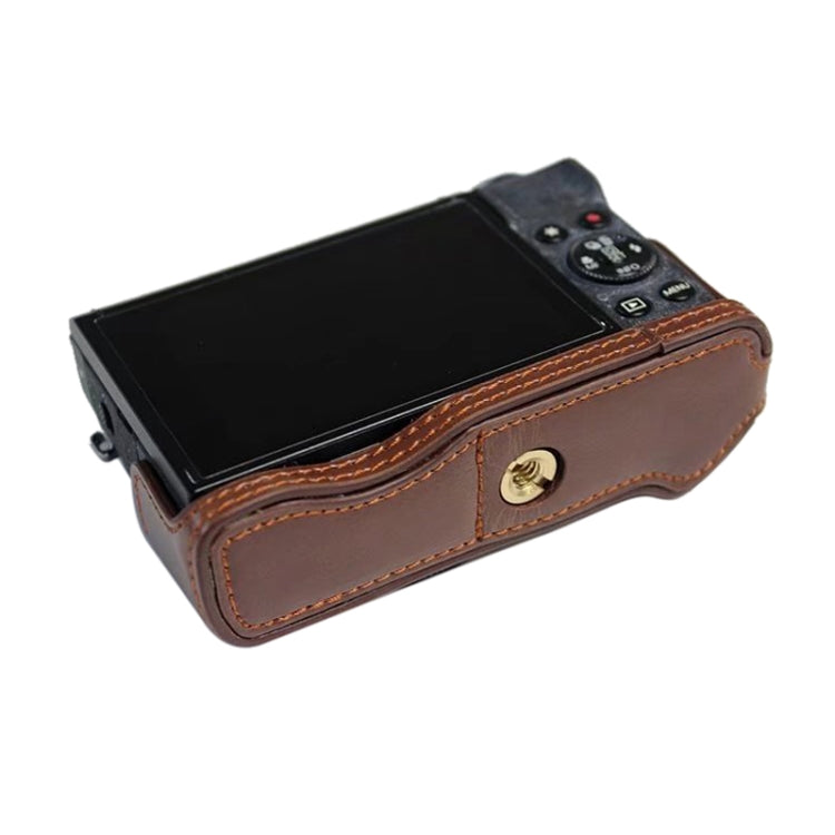 Base mezza custodia per fotocamera in pelle PU con filo da 1/4 di pollice per Canon G7 X Mark III / G7 X3, For Canon G7 X Mark III / G7 X3, For Canon G7 X Mark III