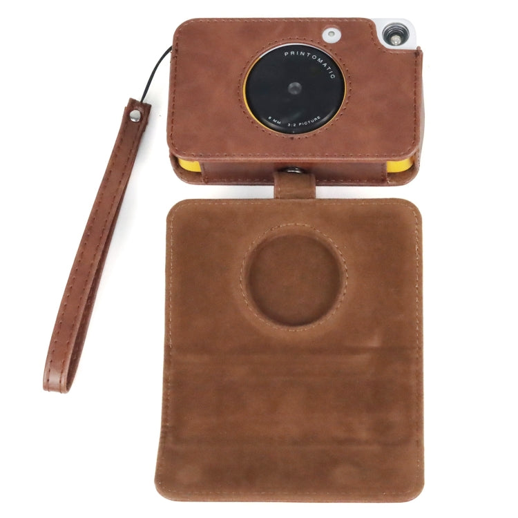 Per Kodak PRINTOMATIC Custodia in pelle PU per fotocamera full body con cinturino, For Kodak PRINTOMATIC