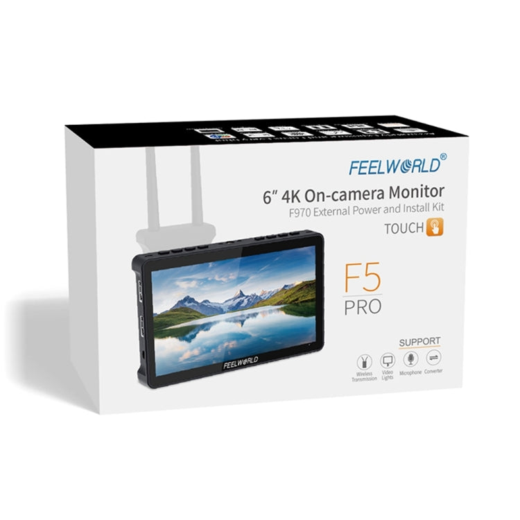 FEELWORLD F5 Pro V4 Touch Screen da 6 pollici DSLR Monitor da campo per fotocamera 3D LUT 4K HDMI Ingresso Uscita Braccio inclinabile, F5 Pro V4