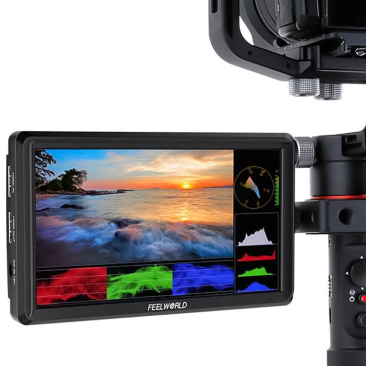 FEELWORLD FW568 V3 Monitor da campo per fotocamera DSLR 3D LUT da 6 pollici, IPS Full HD 1920 x 1152, supporto braccio inclinabile ingresso uscita HDMI