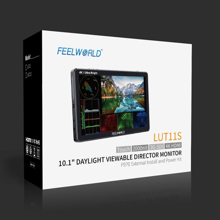 FEELWORLD LUT11S Monitor da campo per fotocamera DSLR touch screen ultra luminoso da 10,1 pollici 2000nit, pannello IPS 3G-SDI 4K HDMI Input Output 1920 x 1200, LUT11S