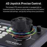 Controller per telecamera PTZ FEELWORLD KBC10 con joystick e controllo da tastiera, supporto PoE, KBC10