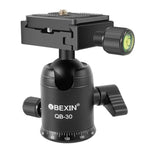 BEIXIN QB-30 Testa a sfera in metallo panoramica con rotazione a 360 gradi con piastra a sgancio rapido, QB-30