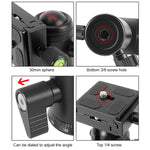 BEIXIN QB-30 Testa a sfera in metallo panoramica con rotazione a 360 gradi con piastra a sgancio rapido, QB-30
