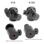 BEXIN K18A Mini testa a sfera panoramica in metallo con rotazione di 360 gradi, K18A
