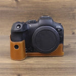 Per Canon EOS R7 Base mezza custodia per fotocamera in pelle PU con filettatura da 1/4 di pollice, For Canon EOS R7