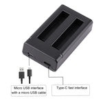Caricabatterie USB a Doppia Batteria con Cavo e Indicatore Luminoso (Nero) per Insta360 X3 DCA2121B 20050